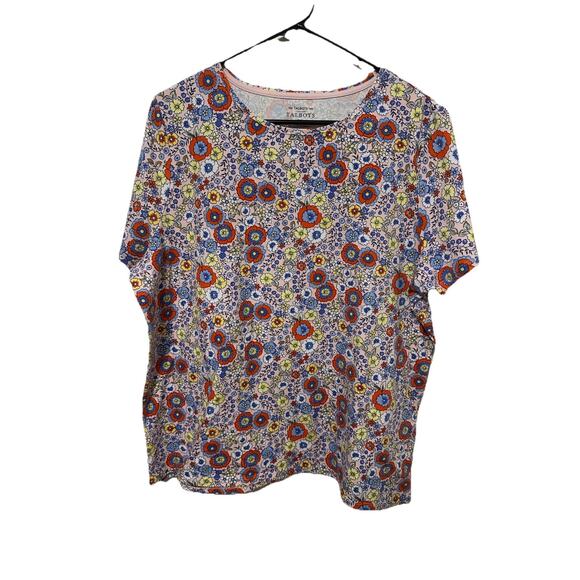 TALBOTS Women’s Floral Design T-Shirt Multicolor Summer Size Plus 2X - Picture 1 of 6
